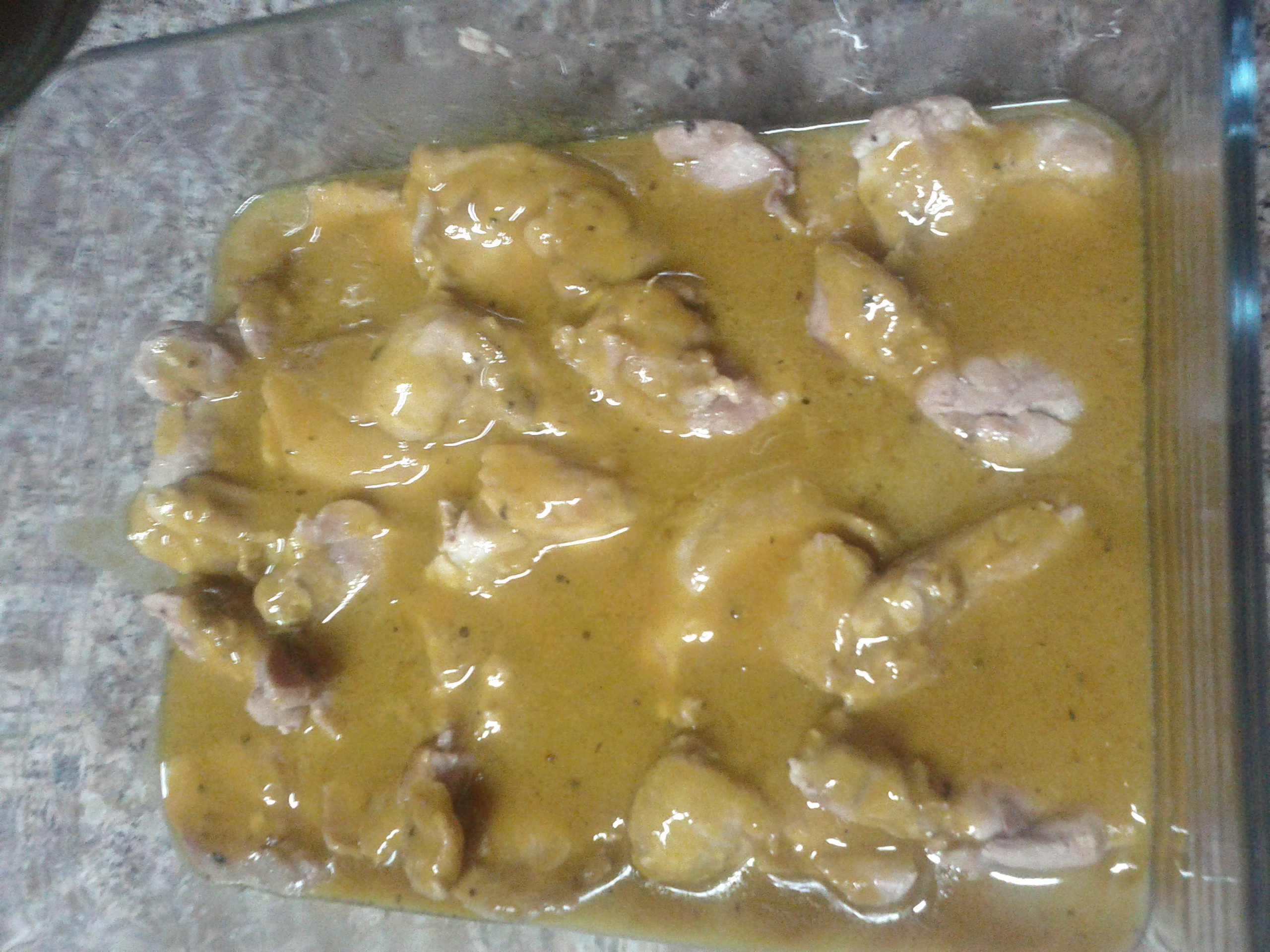 Chicken and Honey Mustard in tray